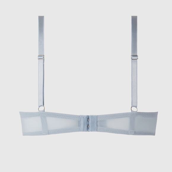 House of Desire Sienna Satin & Lace Bra  Blue Romantic Underwire Size 3X/4X NEW - Picture 3 of 16